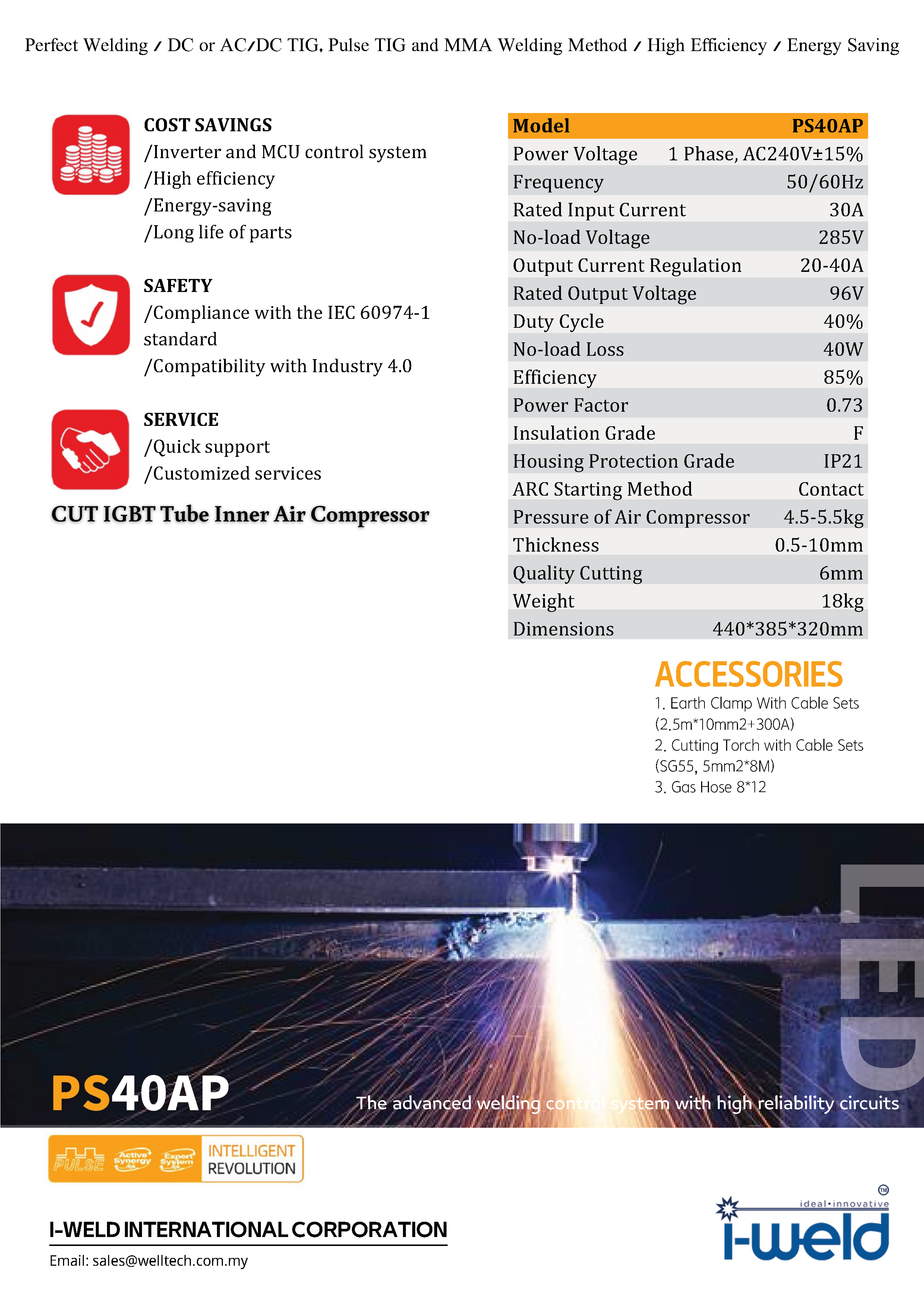 i-WELD PS40AP Plasma Cutter Built in Compressor - Image 2