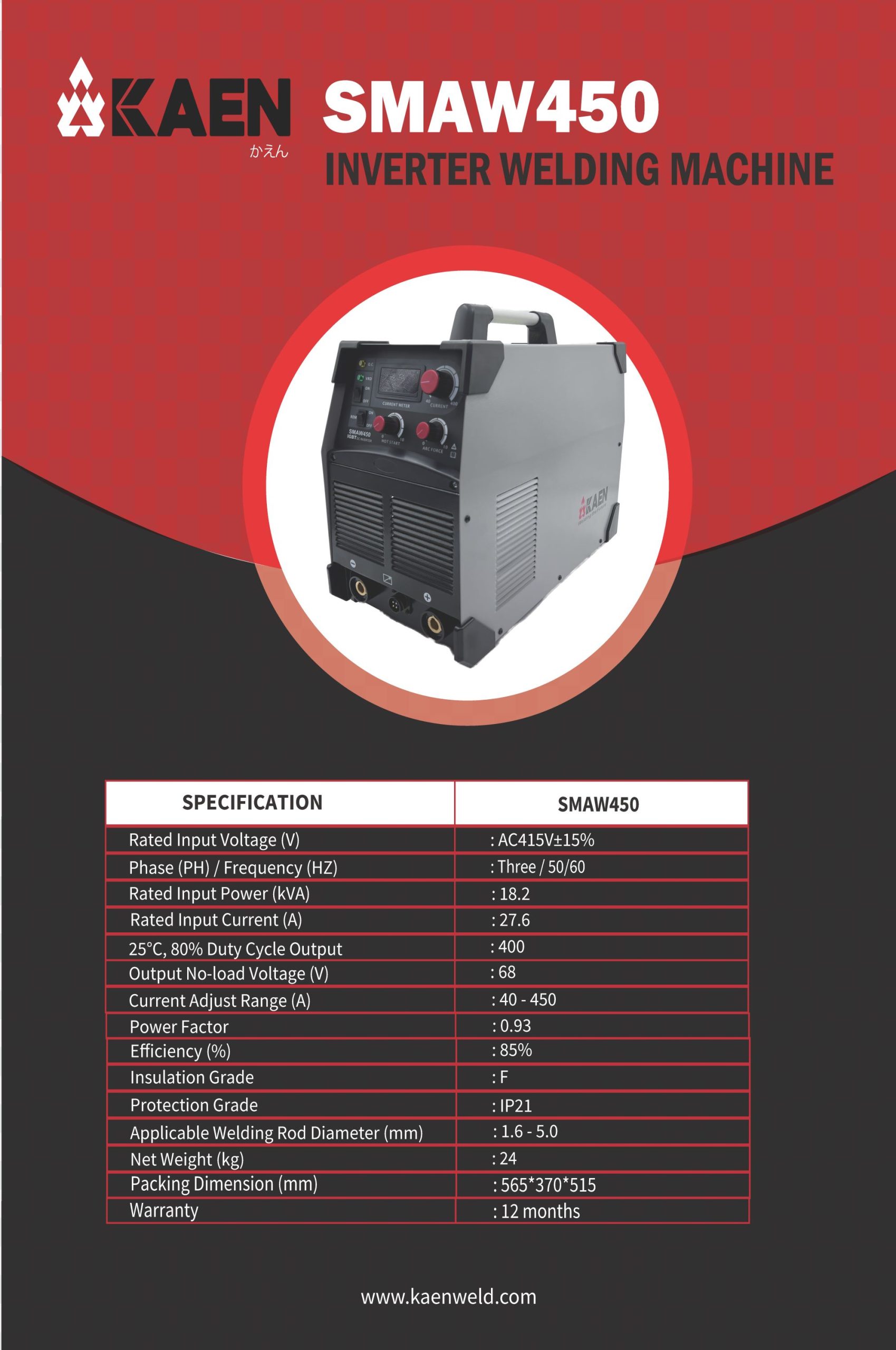 KAEN SMAW450 MMA Welding Machine - Image 2